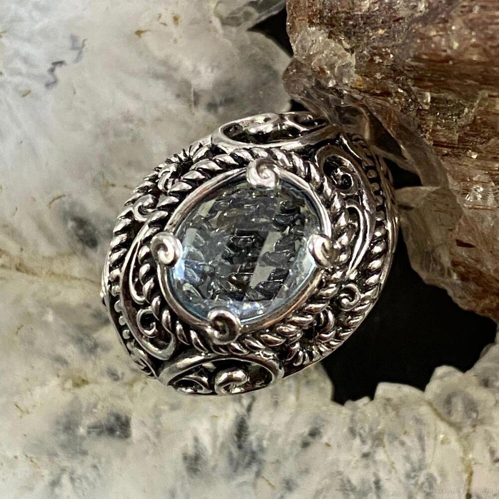 Carolyn Pollack Sterling Oval Labradorite Decorated Doublet Ring For Women